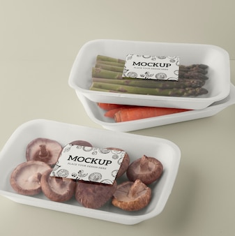 Close-up op veganistisch verpakkingsmodel
