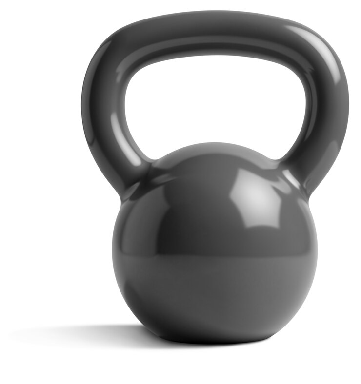 PSD gratuito close up su grigio kettlebell
