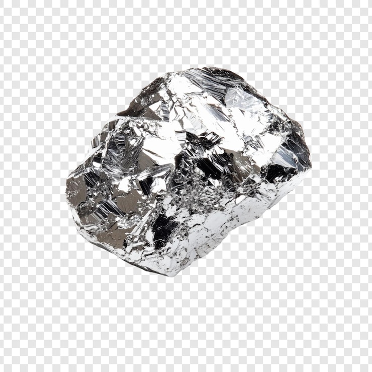PSD Gratis closeup of a raw metallic silicon crystal