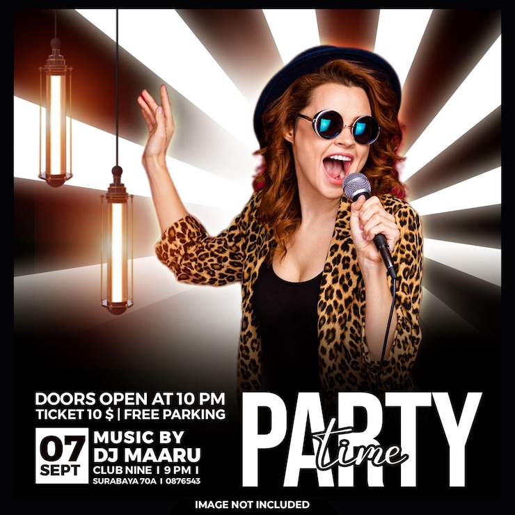 Gratis PSD club dj feest flyer social media bericht