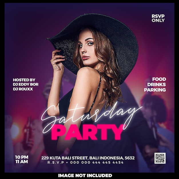 Gratis PSD club dj feest flyer social media bericht