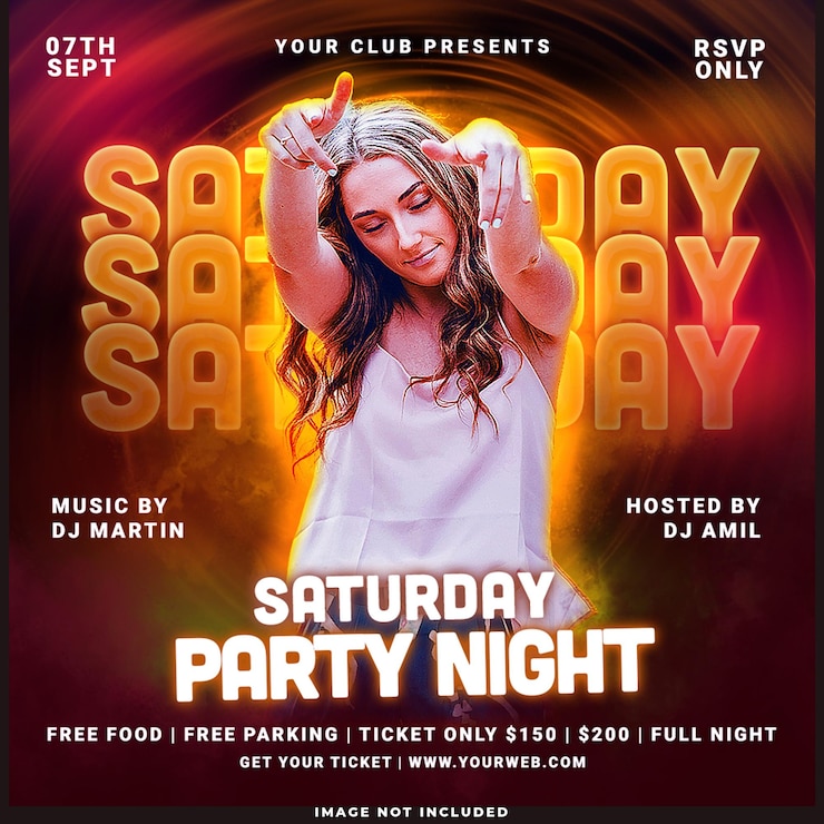 Gratis PSD club dj party flyer social media post