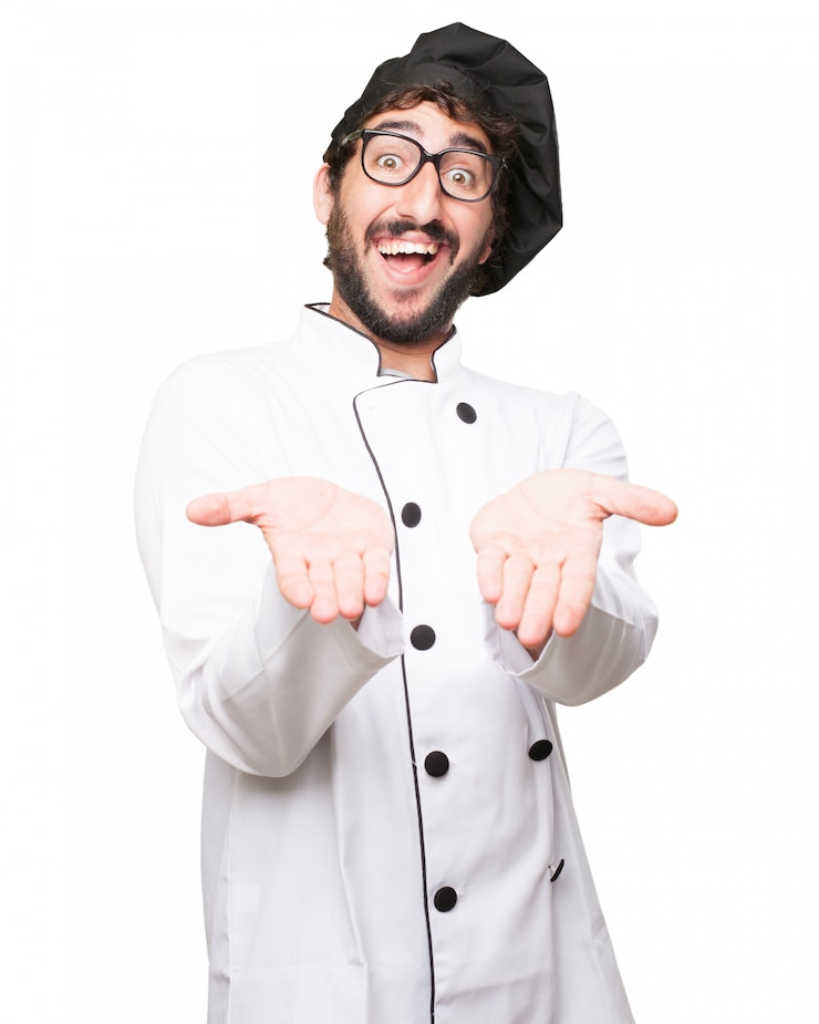 PSD gratuito cocinero divertido con gorro negro