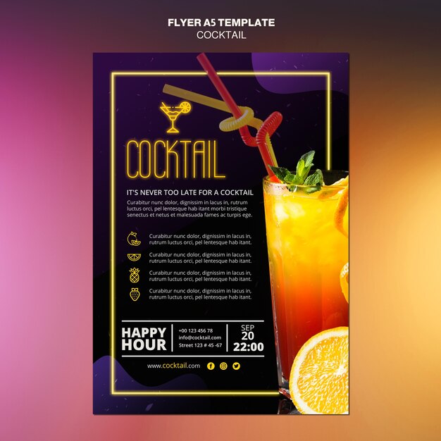 Cocktail concept flyer sjabloon