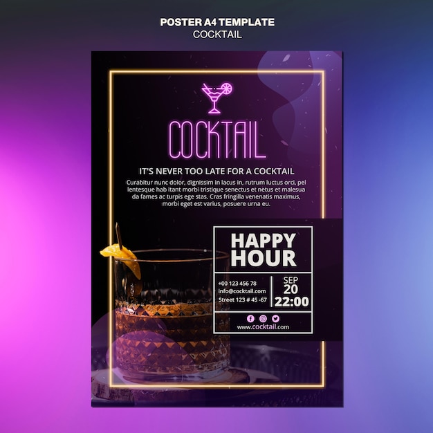 Cocktail concept poster sjabloon