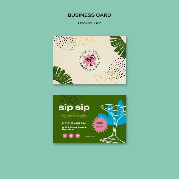 Gratis PSD cocktailbar sjabloonontwerp