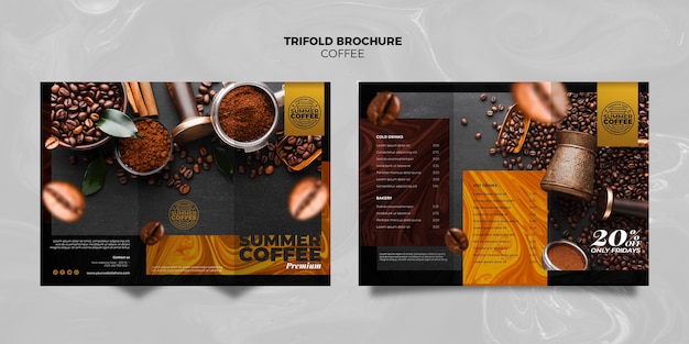 Coffeeshop driebladige brochure sjabloon