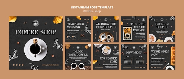 Gratis PSD coffeeshop instagram berichtensjabloon