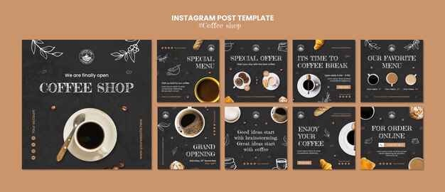 Gratis PSD coffeeshop instagram berichtensjabloon