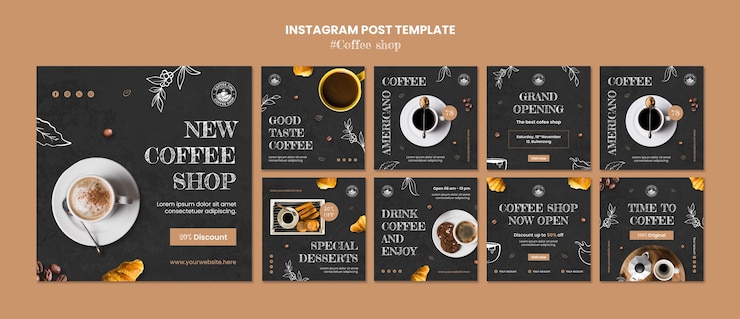 Gratis PSD coffeeshop instagram berichtensjabloon