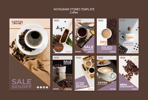 Gratis PSD coffeeshop instagram verhalen sjabloon