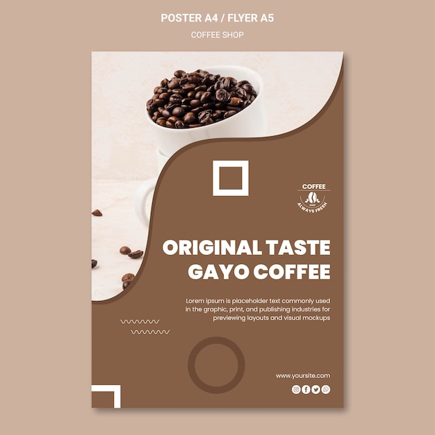 Coffeeshop poster sjabloon stijl