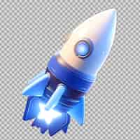 PSD gratuito cohete de renderizado 3d despegando