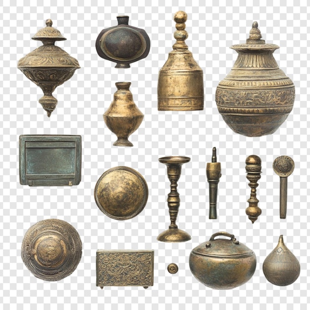 Colección de artefactos antiguos de bronce Un vistazo a la historia