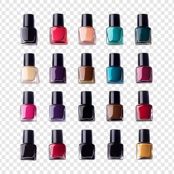 PSD gratuito colección de botellas de esmalte de uñas de colores