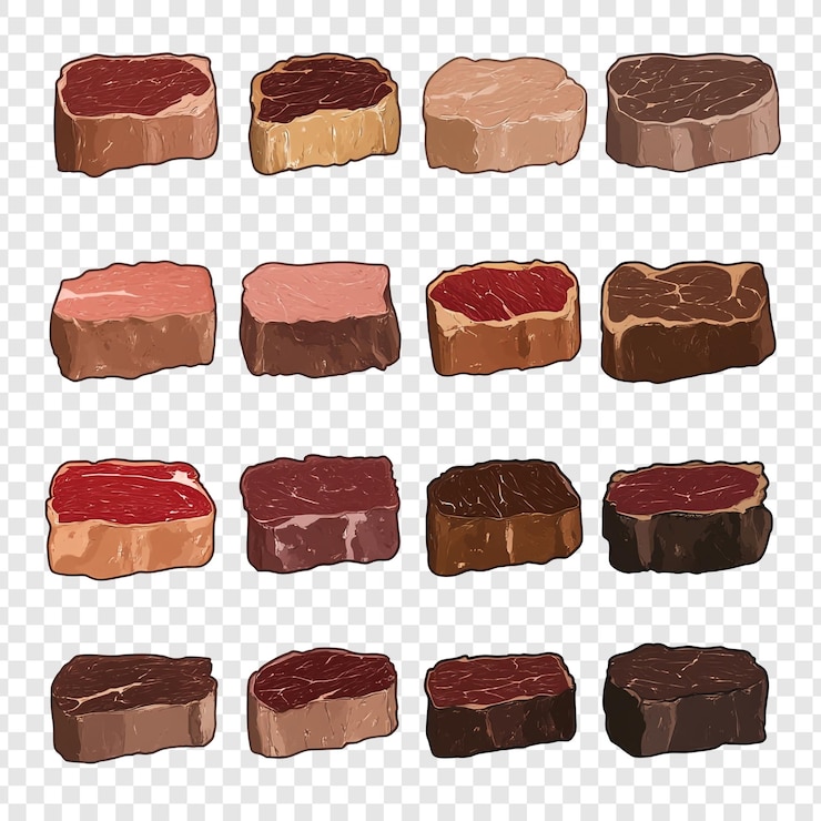 PSD gratuito colección de deliciosos filetes una variedad de cortes y rarezas