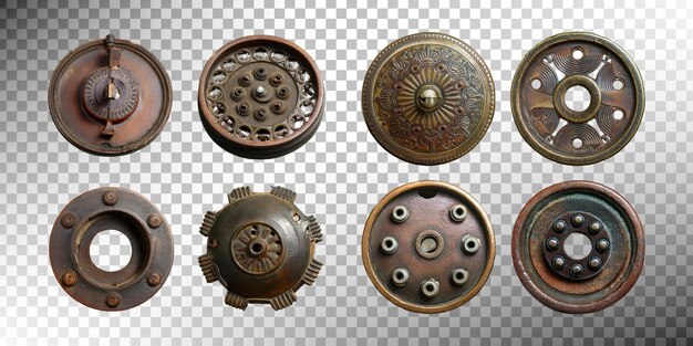 Colección de elementos circulares decorativos antiguos