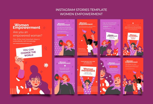 Colección de historias de Instagram para el empoderamiento de las mujeres