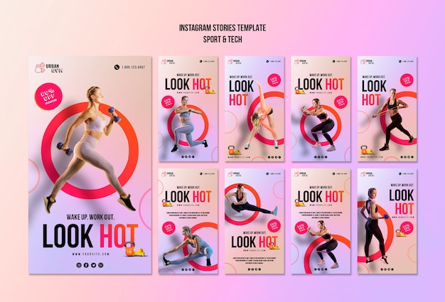 Colección de historias de Instagram para hacer ejercicio y hacer ejercicio