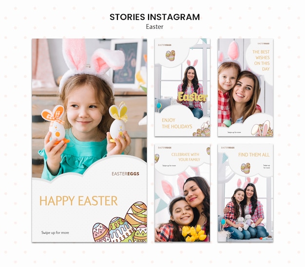 Colección de historias de Instagram para pascua