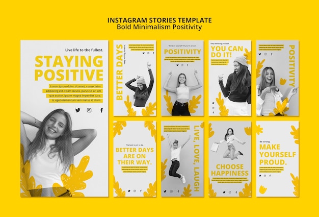 Colección de historias de Instagram para el positivismo