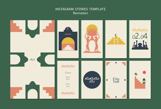 Colección de historias de instagram de ramadán