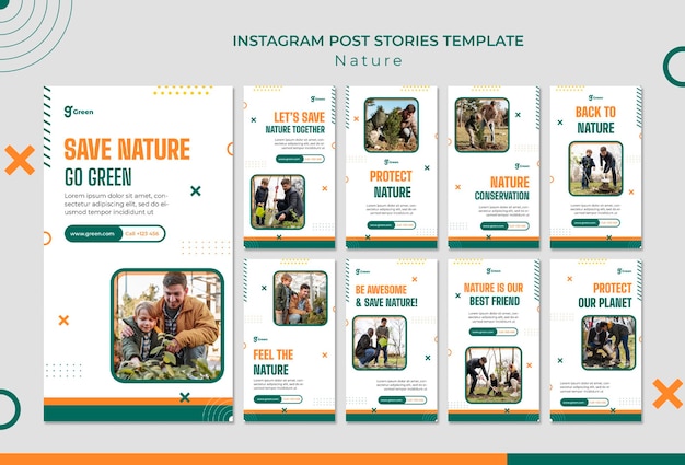 Colección de historias de instagram para salvar la naturaleza