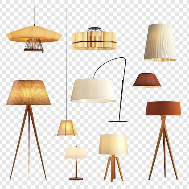 Colección de lámparas y luminarias modernas y elegantes