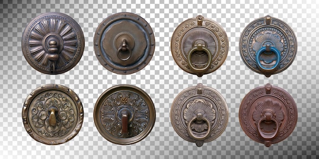 Colección de perillas y toques de puertas antiguas