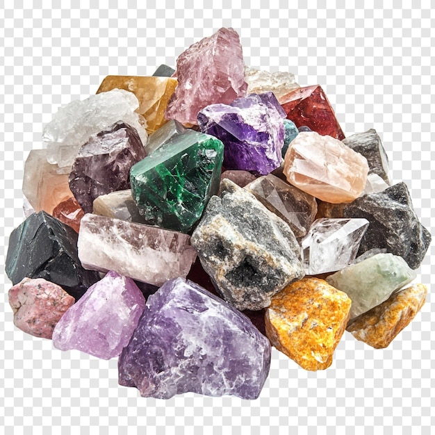 Colección de piedras preciosas vibrantes Una pila de cristales de colores