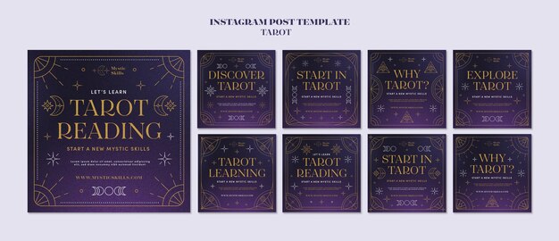 Colección de publicaciones de instagram de cartas del tarot