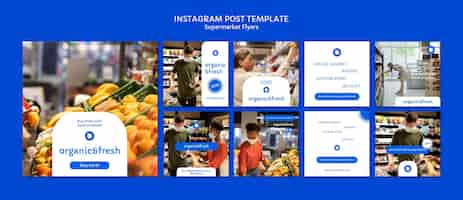 PSD gratuito colección de publicaciones de instagram de negocios de supermercado