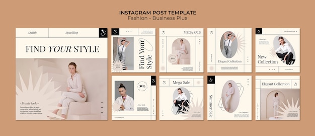 PSD gratuito colección de publicaciones de instagram de rebajas de moda