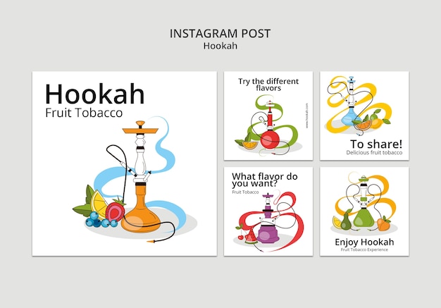 Colección de publicaciones de instagram de sabores de cachimba