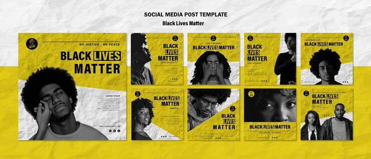 PSD gratuito la colección de publicaciones de instagram para vidas negras importa