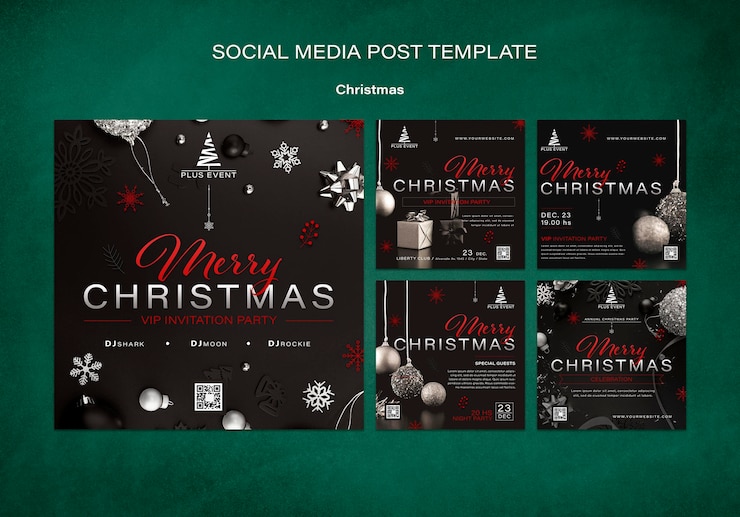 PSD gratuito colección de publicaciones tradicionales navideñas de ig