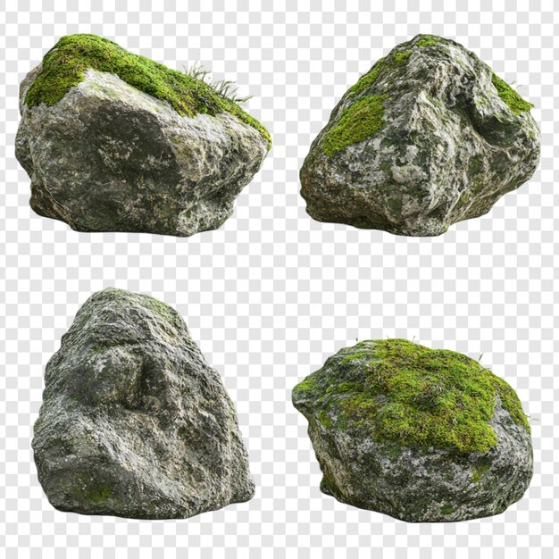 Colección de rocas de musgo Naturalezas esculturas de piedra