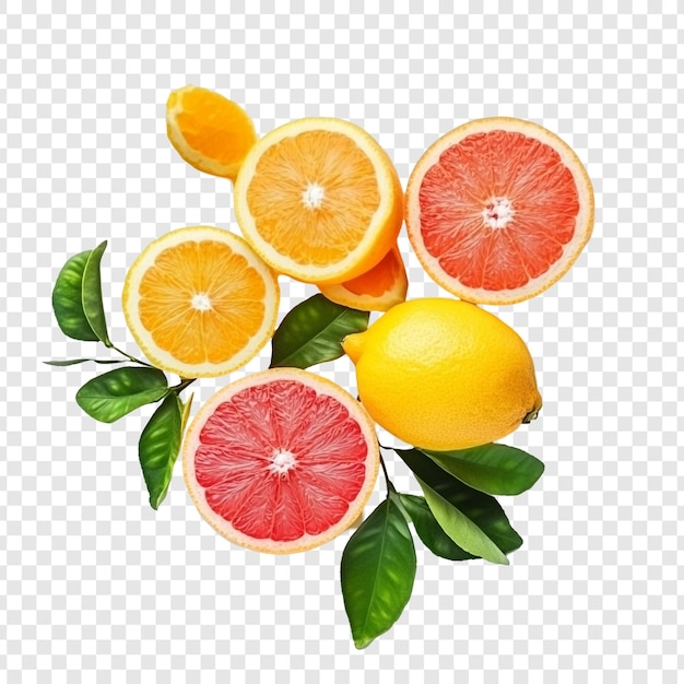 Colección vibrante de cítricos naranjas jugosas pomelos y limón