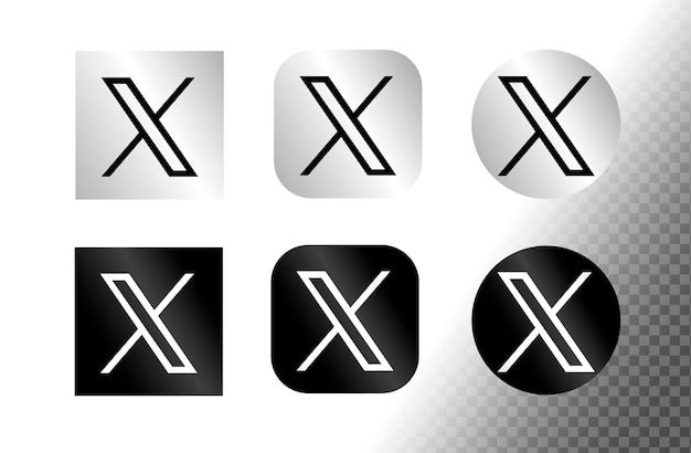 Colección de xlogos en blanco y negro sobre un fondo transparente.