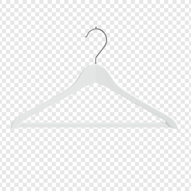 Colgador de ropa de madera blanca con gancho de metal