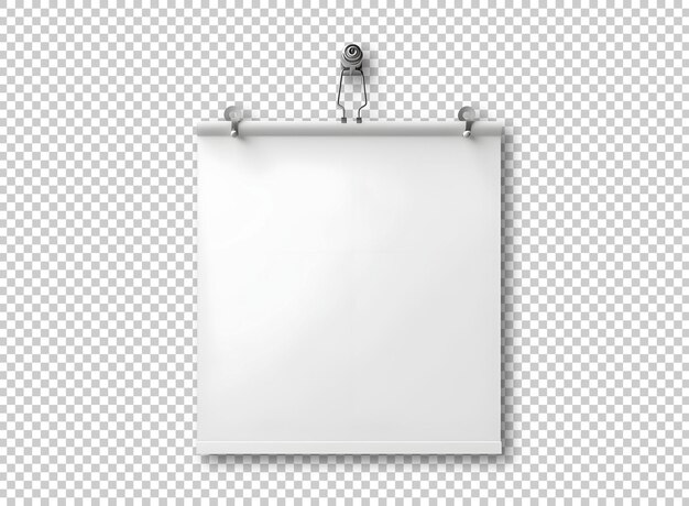 colgando cartel blanco en blanco