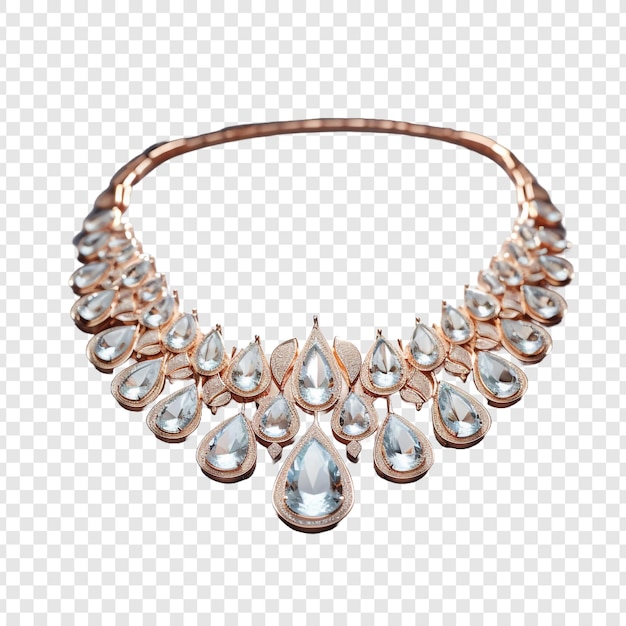 Collar de joyas aisladas sobre un fondo transparente