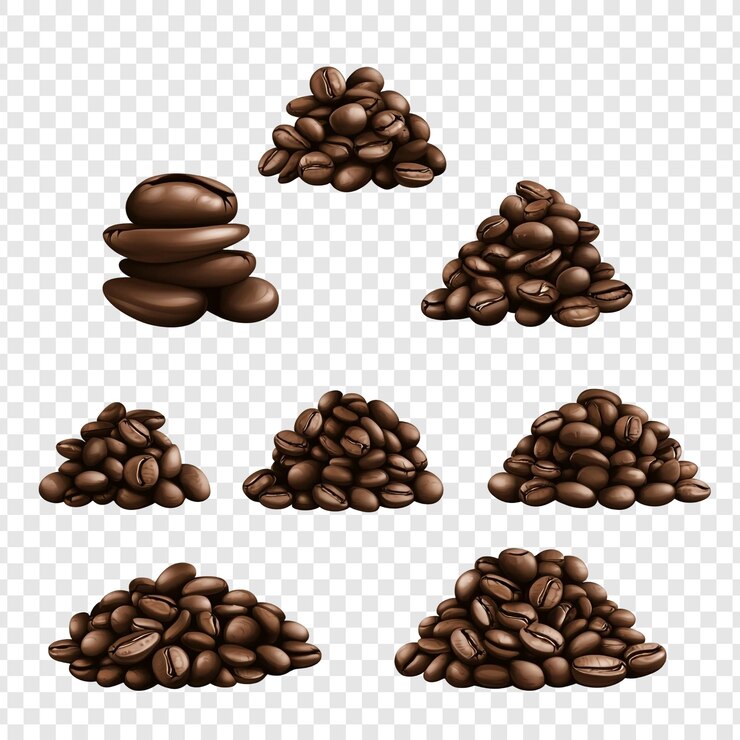 Gratis PSD collectie koffieboonen aromatische geroosterde koffieboonen in verschillende stapels en stapels