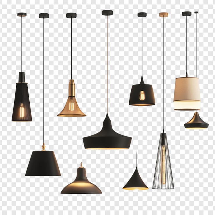 PSD Gratis collection of modern pendant lamps elegant lighting designs for home decor