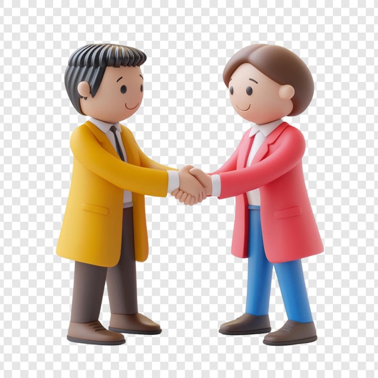 PSD gratuito colleghi felici che si stringono la mano un allegro accordo commerciale