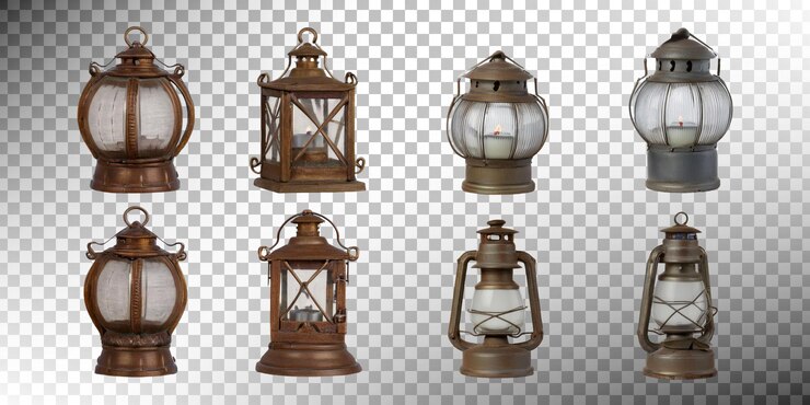 PSD gratuito collezione di lanterne d'epoca per decorazione e design