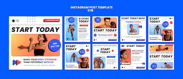 Collezione di post instagram palestra e fitness