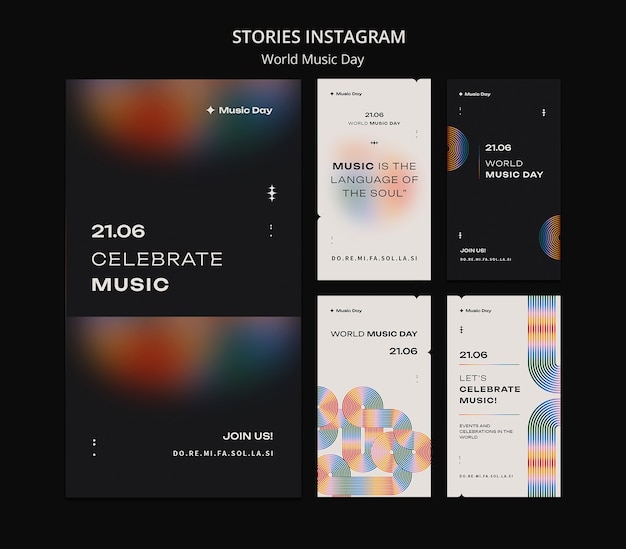 Collezione di post su Instagram per la celebrazione della Giornata Mondiale della Musica