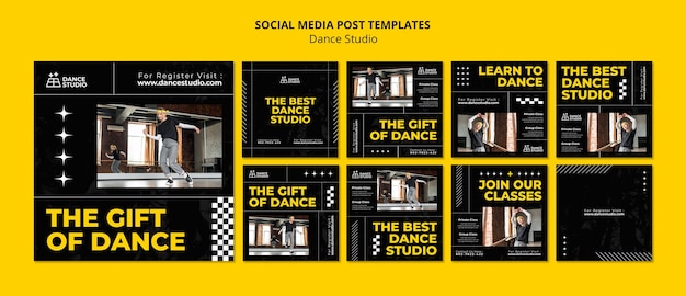 Collezione di storie di instagram di lezioni in studio di danza