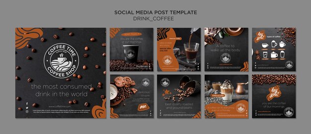 Collezione post instagram caffè